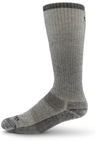 USA Made - Over the Calf Socks - Expedition Weight - Mountaineering Socks - Merino Wool - Mountain Heritage - Gray Heather - X-Large