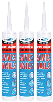(Pack of 3) Bond IT Saves Nails Instant Grab Adhesive - Wood, Brick, Metal Plastic No Nails