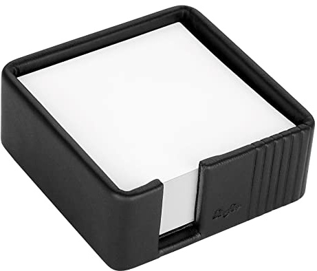 Läufer 24176 La Linea Zettelbox, naturgenarbtes Rindsleder, schwarz, Handgefertigt aus Echtleder in Deutschland, Zettelkasten aus Leder