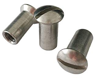 Hülsenmuttern mit Linsenkopf M6x15 mm - 12 Stück aus Edelstahl Schlitz rostfrei