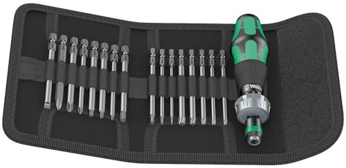 Wera 05051041001 Kraftform Kompakt 60 RA, Handhalter mit Bit-Sortiment, Imperial, 17-teilig, Stück, Farbe