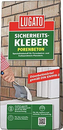 Lugato Sicherheitskleber Porenbeton 5 kg - Harzpaste für Porenbeton- und Kalksandstein