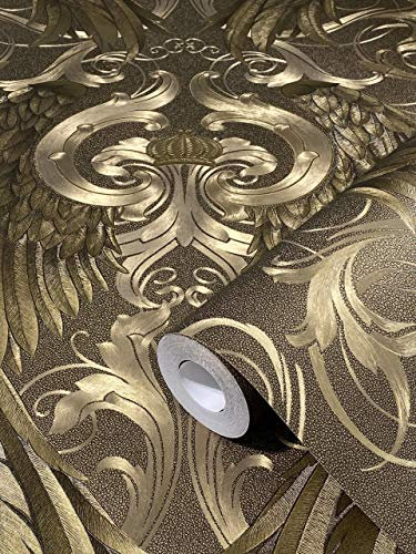 marburg Tapete Gold Barock Krone Edel Klassisch Kollektion Glööckler Imperial Schlafzimmer Wohnzimmer Made in Germany 10,05m X 0,70m 52540 BEKANNT AUS DEM TV!