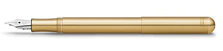 Kaweco LILIPUT Füllhalter Messing I Exklusiver Messing Füllhalter für Tintenpatronen inklusive Retro Metallbox I Füller 12,5 cm I Federbreite: F (Fein)