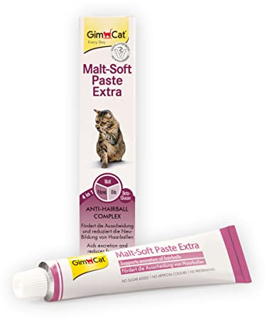 GimCat Malt-Soft Pasta Extra, Anti-Hairball Snack per gatti che favorisce l’espulsione dei boli di pelo, 1 tubetto, 1 x 50 g