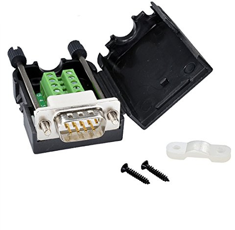 Oiyagai DB9 D-Sub RS232 Adaptador VGA 9 Pines Señales Terminal Breakout Cubierta de plástico 2 Filas (Macho con Tornillo)