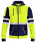 NOROZE Herren Kapuzenpullover mit Reißverschluss vorne reflektierend hohe Sichtbarkeit Sicherheitsmantel Taschen Sweatshirt Jacke (XL, Stil 1: Neongrün/Marine)