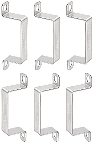 DTGN 33mmx70mm(InnerHxInnerW) U Shaped Strut Connector Bracket - 6Pack - Good for Home Pipe Fixing - 304 Stainless Steel Door Closed Bar Holder