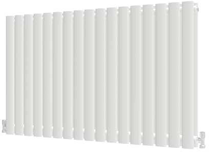 Radbliss Oval Column Horizontal Radiator 600x1003mm White Double Central Heating Designer RAD