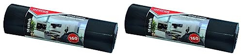 Office Products 22022242-05 Müllbeutel 160 L - 10 Stück Extra Stark LDPE| Müllsäcke Mülltüte Abfallsäcke Mülltüte für Den Hausmüll für das Büro| Farbe: Schwarz | Foliendicke: 32 μm (Packung mit 2)