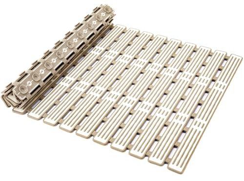 GUYUWE Duschmatte rutschfest 68 x 40 cm, Badematte Antirutschmatte Dusche TPE Duscheinlage BPA-Frei mit Saugnäpfen Schimmelresistent&Sicherer Halt (68 x 40 cm Khaki)