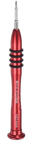 sourcing map Precision Y-Type Screwdriver 0.6x25mm Magnetic 3 Point Head Mini Pen Style Screw Driver with Aluminum Non-Slip Handle for Eyeglasses Watch Laptop Electronic, Red