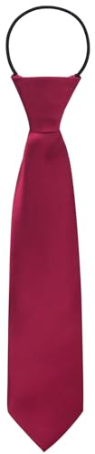 MESU Cravate Enfant Pré Attaché Cravate Satin Vin Rouge