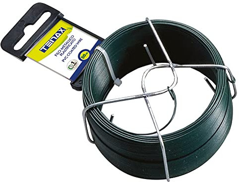 tenax Filo di Ferro plastificato, Verde, Lunghezza 50 m - Diametro 1 mm