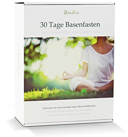 amaiva 30-Tage Basenkur – Komplettset zur Unterstützung des Säure-Basen-Stoffwechsels – Mit Basenpulver (Zink & Citrate), Bio-Kräutertee, Basenbad & Rezepte-Guide