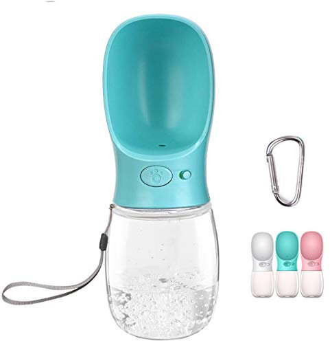 COTOP Portable Dog Water Bottle 350/550ml, Pet Water Dispenser Antibacterial Food Grade Leak Proof Dog Cat Travel Drink Bottle Bowl, Pet Outdoor Drinking Cup Dog Gift (350ml, Blue)