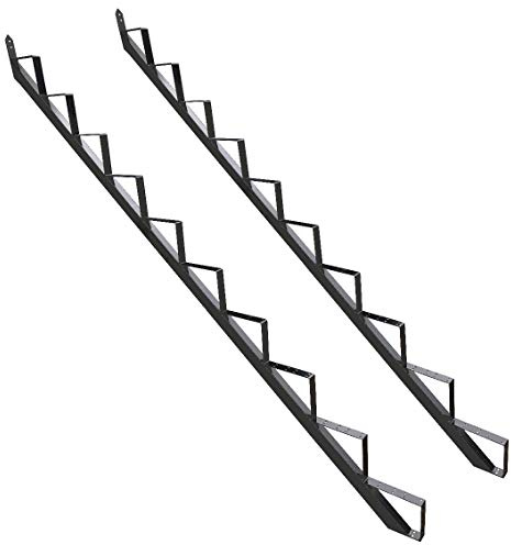 Treppenrahmen 2-10 Stufen-Wahl Stahl-Treppe RAL 7016 Anthrazit Treppenholm/Wählen Sie die Stufen-Anzahl (2 stufig) (10 stufig)