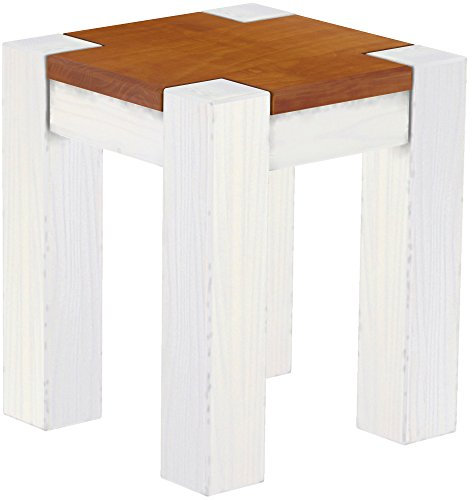 Hocker Rio Kanto Kirschbaum Weiss Pinie Massivholz Esszimmerbank Küchenbank Holzbank - Größe und Farbe wählbar Brasilmöbel