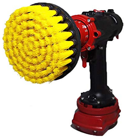 Kornely Premium Drill Brush Professional – Medium-Soft 13 cm Yellow | Scratch-Free Cleaning Brush for Tile, Grout, Bathtub, Shower, Fibreglass and Ceramic Surfaces