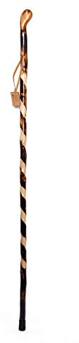 FOREST PILOT Mimetic Root Head Wooden Walking Stick (Dark Brown Color, 55 Inches, 1 Piece)