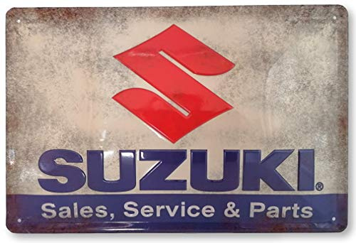 Suzuki Service, targa in metallo di alta qualità, in stile retrò, per porta, da parete, per garage, 30 x 20 cm