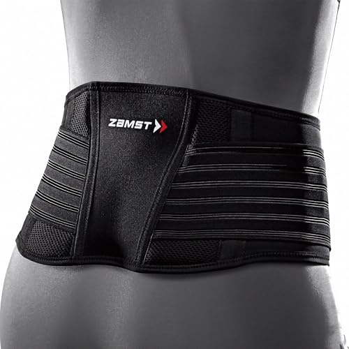 Zamst ZW-5 Verstellbare Rückenbandage - Rückenstütze für Sportler - Groß | Rückenbandagen bei Schmerzen im unteren Rücken, Kompressionsgurt für den Sport, atmungsaktives Mesh-Gewebe