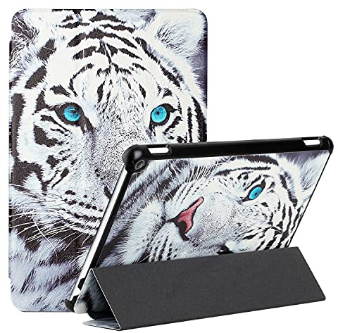 MadBee Tablet Hülle für All-New Amazon Fire HD 10/HD 10 Plus (11th, 2021), PU Leder Flip Case Cover Ultra Schlank Superleicht Ständer Schutzhülle mit Standfunktion [Auto Schlaf/Wach] (Tiger)