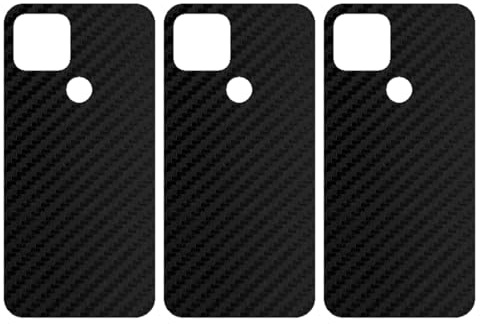 [3 Stück] apgo Protective Skin für Google Pixel 5 – Rückseiten Skin Sticker, Wrap Folie, Vinyl Schutzfolie für die Rückseite, Motiv Carbon Schwarz