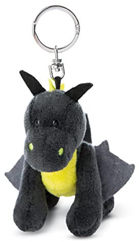 NICI 47992 Schlüsselanhänger Drache Dragor schwarz-gelb 9cm stehend Dragonia, Grau