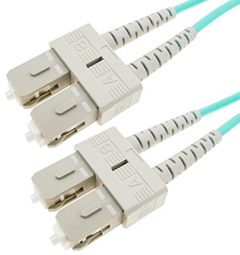 CableMarkt - Cable de Fibra óptica OM4 para Router de SC a SC multimodo dúplex 50µm/125µm, 25m