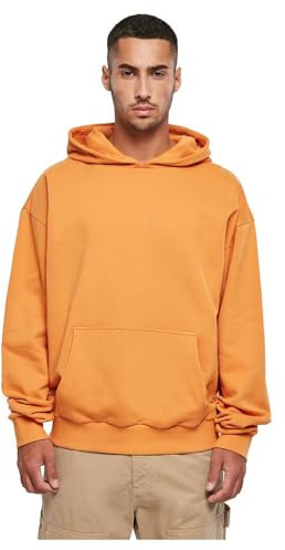 Build Your Brand Huvtröja för män, ultralätt bomullslåda, luvtröja, överdimensionerad huvtröja för män, bomull, storlekar XS – 5XL, Forgottenapelsin, 5XL