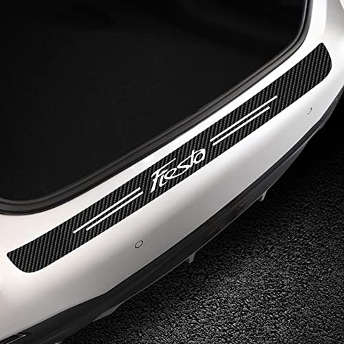 JYMLOV Protection Seuil de Coffre Voiture for Fo-RD Fiesta 2008 2009 2010 2011 2012 2013-2016, Protege Pare Choc Arriere Anti-Rayure Fiber Carbone Autocollant Seuil de Chargement,Black