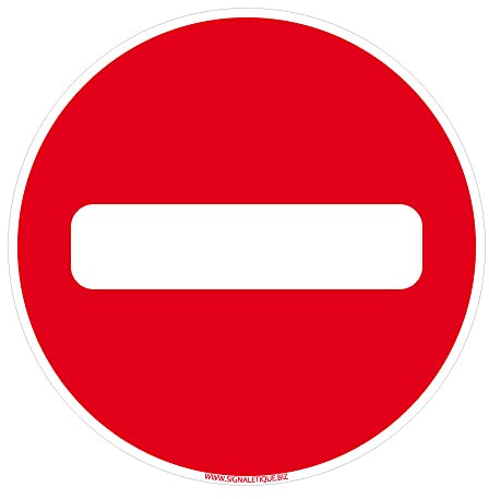 Signalétique.biz France - Panneau de signalisation en flamand PVC 1 mm. Signalisation flamande disponible en plusieurs tailles - Diamètre 450 mm - Sens interdit