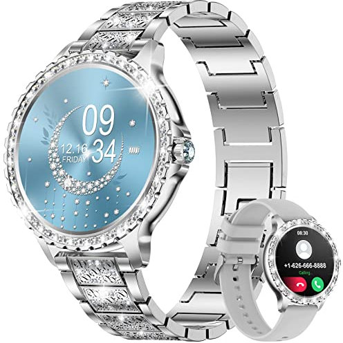 LIGE Smartwatch mit Telefonfunktion 1.32' Zoll Voll Touchscreen Fitnessuhr Damen mit SpO2 Herzfrequenz Schlafmonitor, IP67 Wasserdicht Schrittzähler Uhr für Android iOS,Silber