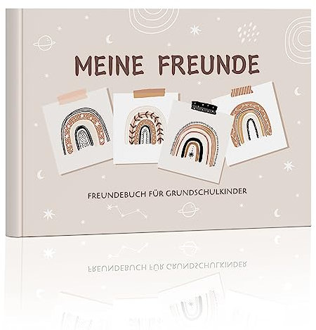 BIROYAL Freundebuch Kindergarten Mädchen 120 Seite | Regenbogen Design | Schulfreundebuch Geschenk zur Einschulung | Meine Freunde | Freundschaftsbuch zum Ausfüllen für Kindergarten, Grundschule