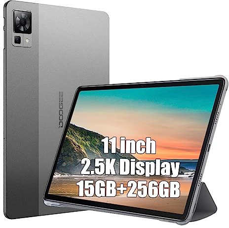 DOOGEE T30 Pro Tablet (2023), 15 Go RAM + 256 Go ROM (TF 1TB) Helio G99 Octa-Core, Batterie 8580mAh, 11 2.5K Pouces, Dual 4G LTE/Sim, 20MP + 8MP, TÜV Certificat, Android 13, Japan Audio Noir