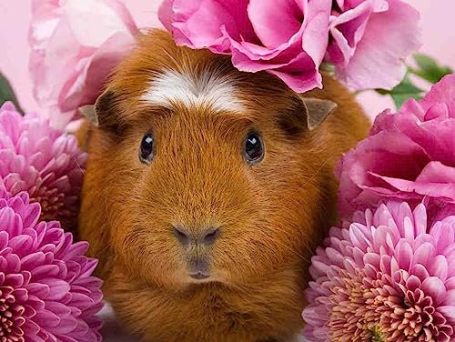 Cute Mouse in Purple Flowers - 5000 Piece Wooden Puzzle - Great Jigsaw Puzzles for Family Gatherings