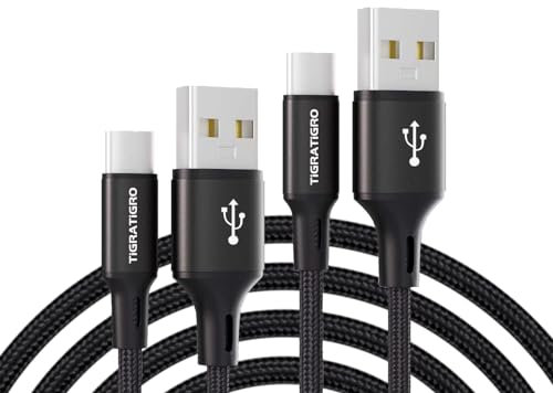 tigratigro Cavo USB C, [2Pezzi 1M] Cavo USB Type C QC 2.0 Nylon Ricarica Rapida per iPhone 16/15,iPad Pro Air,Samsung,Redmi,Huawei,Xiaomi,Google,Pixel, PS5, Drone, ecc