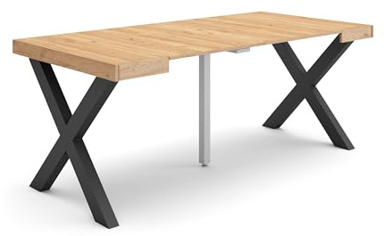 Skraut Home | Ausziehbarertisch | Multifunktionaler ausziehbarer | 180 | Für 8 Gäste | Massivholz Beine | Moderner Stil | Eiche
