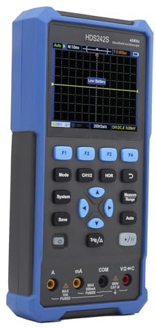 Mini Oscilloscope Numérique Portatif, Multimètre d'Oscilloscope Numérique Portatif 2 en 1, écran LCD avec Mémoire d'étalonnage Automatique Rétroéclairée, Oscilloscopes