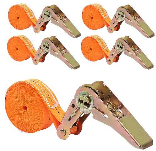 MEYAGOT 4 Stück Spanngurte Mit Ratsche, 2m X 25mm Ratschengurte Zurrgurte, Spanngurt Befestigungsgurt, Zurrgurte Mit Ratsche Für Auto, Sackkarre, Motorrad, Gepäck, Camping, Feste Ladung
