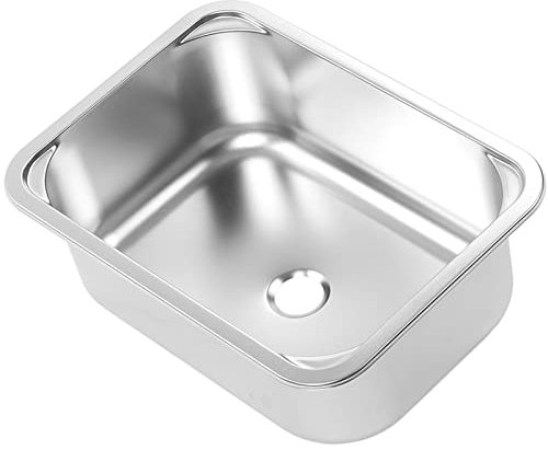 Fregadero RV Cuadrado de Acero Iidable 304, Lavabo Empotrado a Mano con Drenaje de 40mm, Apto para Furgoneta, Yate y Barco,Piezas para vehículos recreativos
