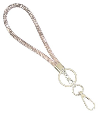 alloneslife Handy-Schlüsselband mit Strasssteinen, glitzernde Strasssteine, modische Crossbody-Kette für Handys, modisches Accessoire für Damen, 21 cm , Metall