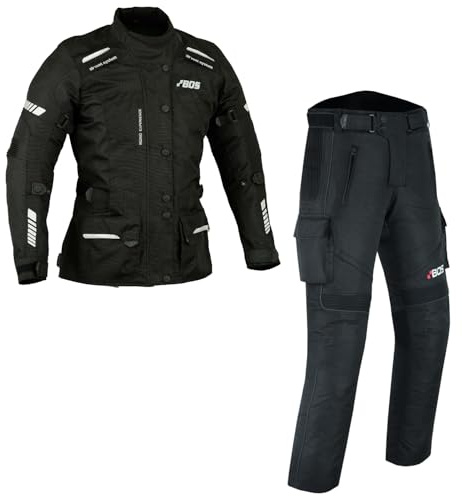 WMW WALI MOTO WEAR Damen Motorrad Textil Kombi Motorrad Textil Jacke und Hose für Damen Wasserdicht Motorrad Roller Textil Kombi Motorradkombi für Damen (BLACK, M)