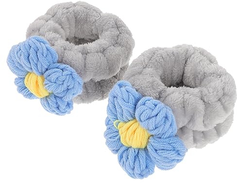 WOONEKY 2 Piezas Banda Para El Cabello Para La Muñeca Para Lavado De Cara Muñequera Flexible Muñequera Para Spa Muñequeras Cómodas Toalla Para Lavado De Spa Bandas Para Lavado Toallas