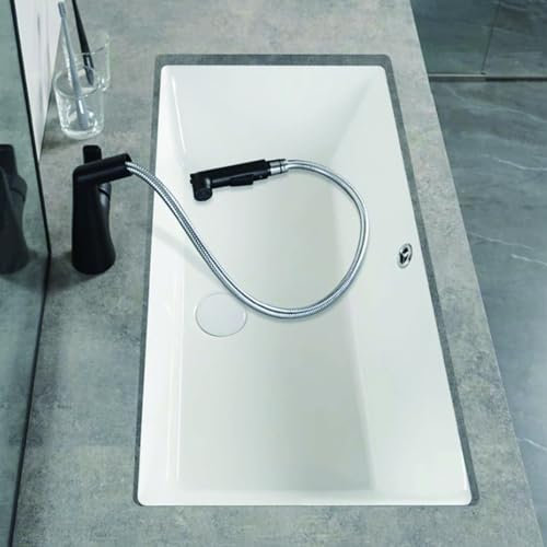 Lavatoio ceramica，lavello multifunzione cucina，lavandino per esterno，vasca da bagno o lavelli da cucina，Grande capacità, con rubinetto estraibile, adatto per bagno, toilette, ristorante, camper, lavan