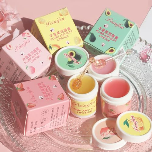 Süßer feuchtigkeitsspendender Lippenglanz, 4 Packungen Fruchtgeschmack feuchtigkeitsspendende Lipgloss, feuchtigkeitsspendende Waterpoof Lip Glow Öl, ungiftige Lippen Make-up-Set