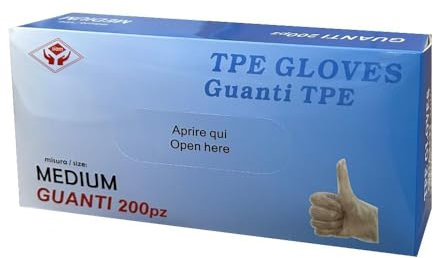 Generico 400 Guanti trasparenti monouso in TPE taglia M - no polvere - no lattice