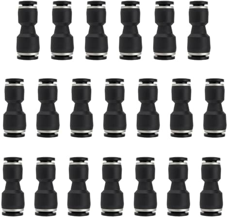 Be In Your Mind 20 Pezzi Da 6 mm A 8 mm Nero Riduttore Dritto Push To Connect Raccordi Pneumatici Connettori Aria A Sgancio Rapido Per Utensili E Produzione