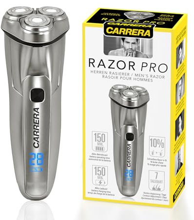 CARRERA Herrenrasierer [HAUTSCHONEND] elektrischer Rasierer - Rasierapparat - Trocken & Nassrasierer - Shaver for men - Rotationsrasierer - Electric shaver